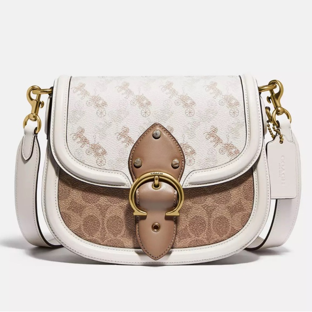 Beat Saddle Bag With Horse And Carriage Print